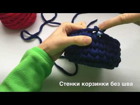 Вязание стенок корзинки без шва Вязание стенок корзинки без шва