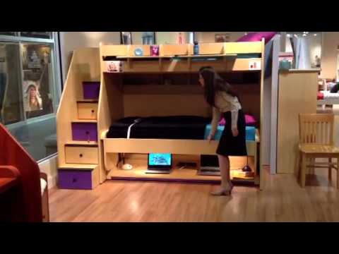 utica/twin/over/full/loft/bunk/bed/with/storage/stairs Related VDO