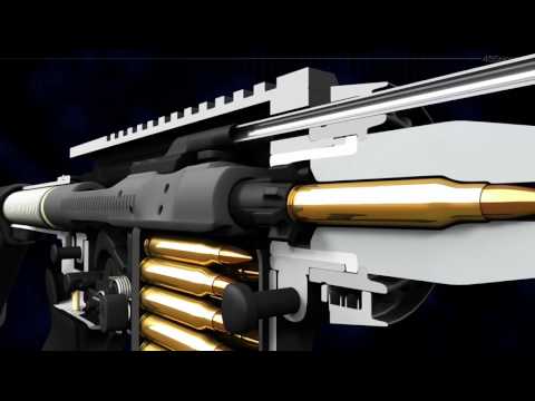 Работа автоматики винтовки AR-15. 3D анимационное видео