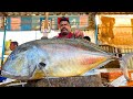 KASIMEDU 🔥 SPEED SELVAM | 44 KG GIANT TREVALLY FISH CUTTING VIDEO | IN KASIMEDU | FF CUTTING 🔪