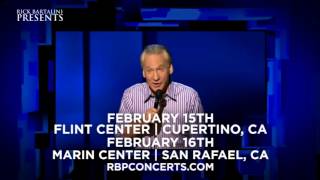 Bill Maher Live in San Rafael and Cupertino California. Tickets on sale Black Friday