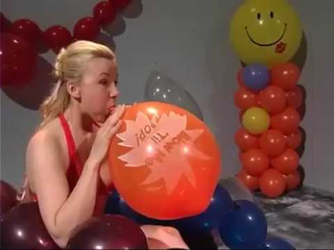 Teen blows pink balloons bikini free porn photo