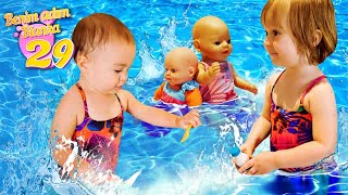 Havuz oyunu! Bianka ve bebek Baby Born havuzda! Bebek bakma oyunu. Benim adım Bi