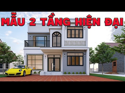 Mẫu nhà 2 tầng hiện đại .Vuông của năm 2021
