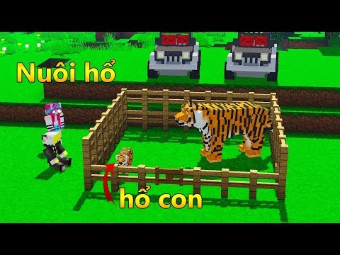 THỬ THÁCH MỘT NGÀY NUÔI HỔ DỮ CÙNG NOOB YETI TRONG MINECRAFT