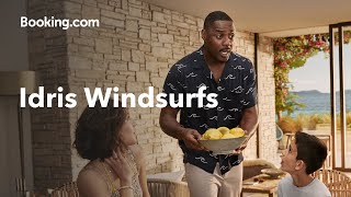 Booking.com | Idris Elba Windsurfs Onto A Beach