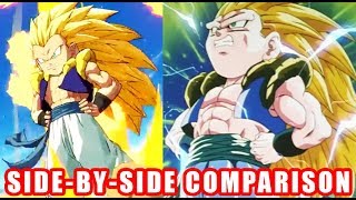 DRAGON BALL FighterZ - SSJ3 Gotenks Side by Side Comparison Game and Anime - XB1 PS4 PC