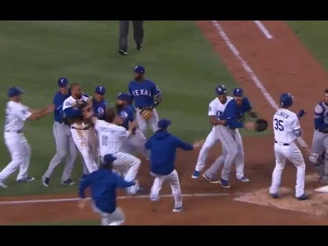 Dodgers Rangers Fight Brawl Matt Kemp Robinson Chirinos Collision Home Plate MY THOUGHTS REVIEW