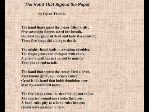 ... Burton reads 'The Hand that signed the Paper', a poem by Dylan Thomas
