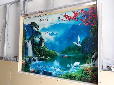 Tranh kính cường lực phong thủy treo tường phòng khách Cty Bảo An - Q12