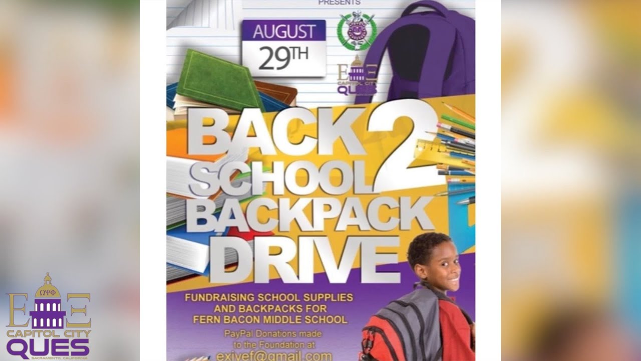 Omega Psi Phi, Epsilon Xi Chapter Back Pack Drive