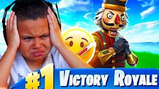MY 10 YEAR OLD LITTLE BROTHER WINS A GAME OF FORTNITE *EXTREMELY SICK FROM THE FLU!* (Battle Royale)