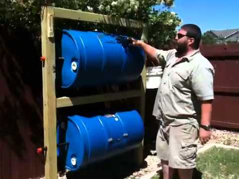 Homemade Double Barrel Composter - YouTube