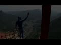 Dangerous stunts: Dare-devil acrobat Eskil Ronningsbakken performs on China's Aizhai bridge