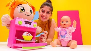 Kek Yapıyoruz Baby Born Ve Ayşe Ile Yemek Yapma Oyunu