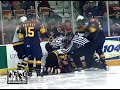 Hockey Player Fights then Smashes His Helmet and Throws a Chair