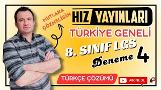 Hiz Yayinlari Türki̇ye Geneli̇ Deneme 4 Lgs 8. Sinif