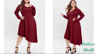Latest Plus size girl dress collections / Plus size western dress collections | long sleeve- 2019