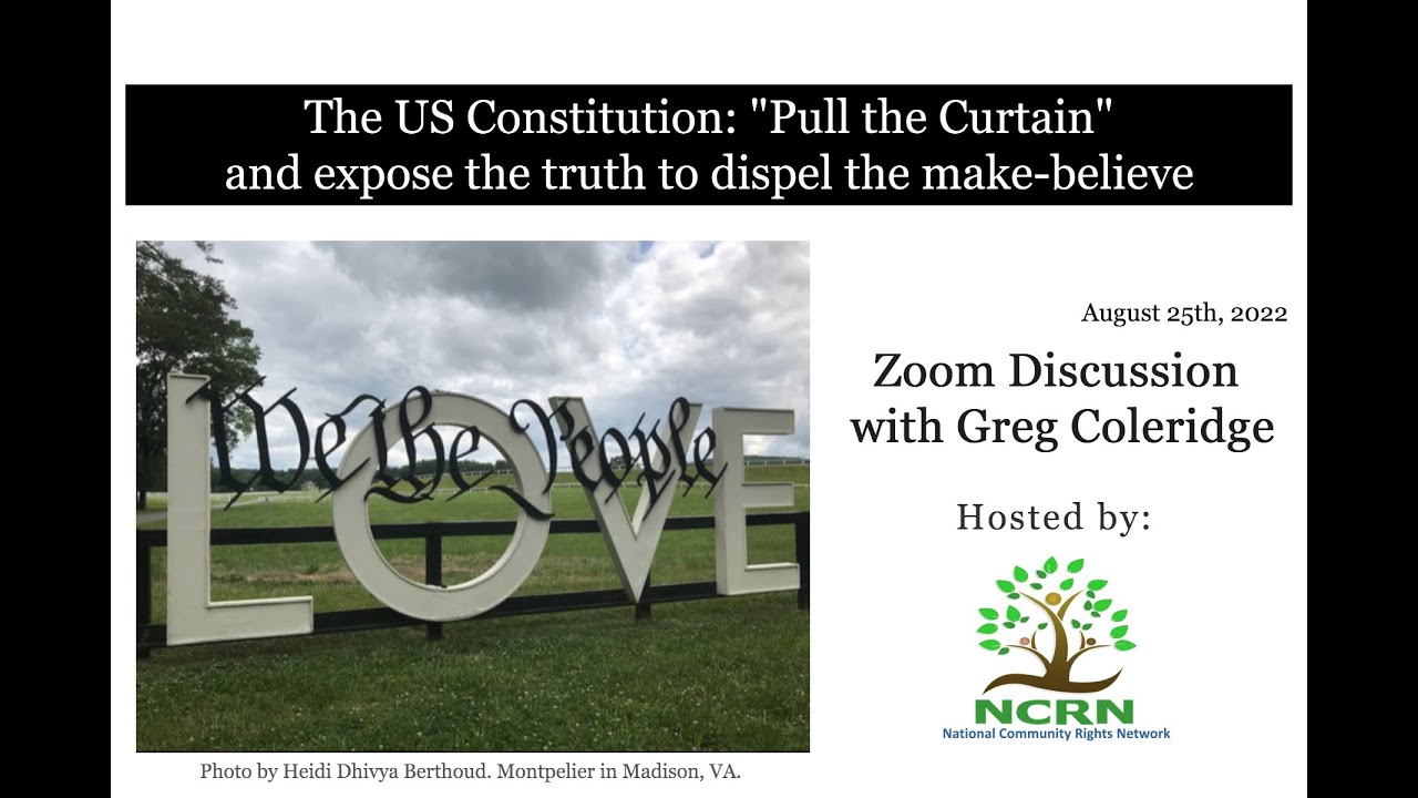 US Constitution: "Pull the Curtain" and Expose the Truth to Dispel the Make-Believe