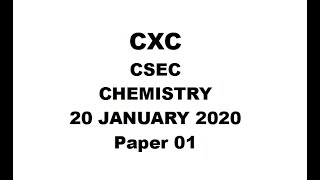 Chem Cxccsec Chemistry January 2020 Paper 1