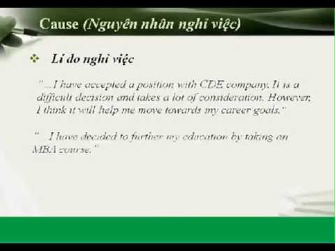 Cách viết thư xin nghỉ việc Resignation letter