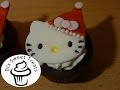 Christmas Hello Kitty Cupcakes- Santa Hat Fondant Cupcake Toppers- Di's Sweet Treats