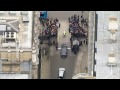 Traffic forced to stop as David Cameron passes by - helicopter view