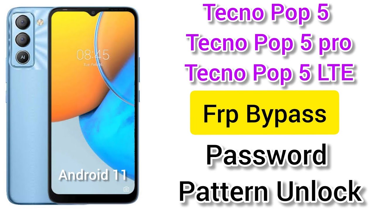 Tecno pop 5 pro frp bypass and password pattern unlock Tecno pop 5 pro frp bypass and password pattern unlock