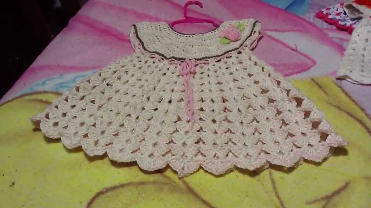 Vestido para bebe a ganchillo o crochet - YouTube