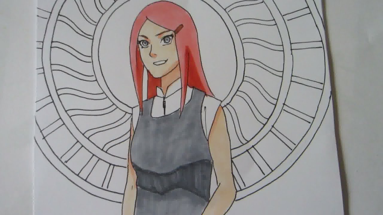 How to draw Uzumaki Kushina うずまきクシナ - YouTube