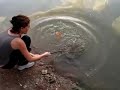 Video de Menina pesca peixe grande (gigante pirarara) no pesqueiro recanto dos peixes em piracicaba sp