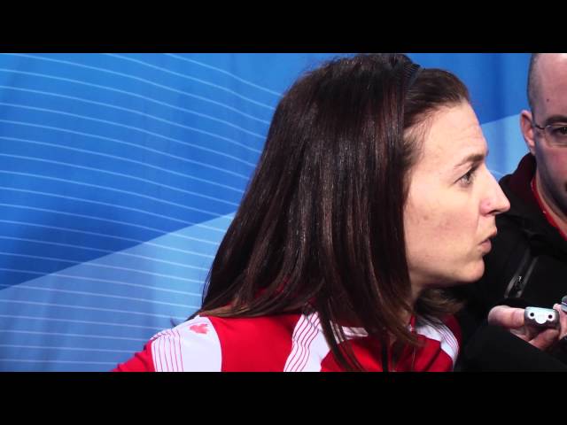 2012 Ford World Women's Curling Championship Draw 17 Media Scrum