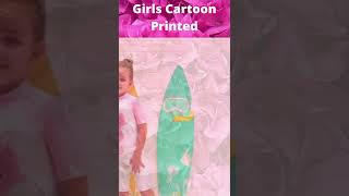 Swimsuit Girls Cartoon Printed High-End One Piece Swimwear Kids Short Sleeve Bathing Suit Children.