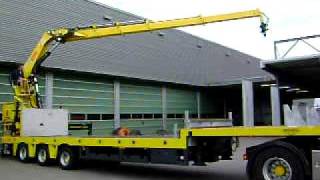 Broshuis 3-Axle Semi Lowloader With Rolling Crane Of Customer Crane Company P&K From Rijssen Nl.