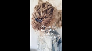 Creating a boho updo on shorter finer hair