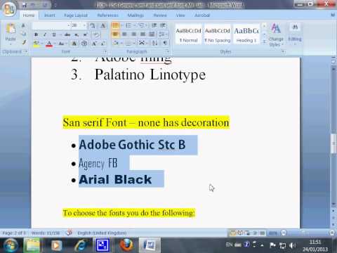 Serif and San Serif fonts, Mr Liao .avi