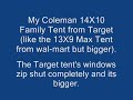 COLEMAN 14X10 CABIN/HAMPTON TENT (Like Wal-Mart MAX tent)