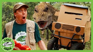 Box Fort Giant T-Rex Challenge T-Rex Ranch Dinosaur Videos For Kids