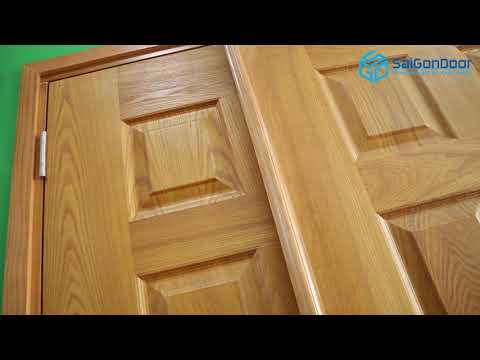 GIỚI THIỆU SẢN PHẨM CỬA GỖ CÔNG NGHIỆP HDF VENEER 2 CÁNH MẸ BỒNG CON GIÁ 4.250.000Đ/BỘ SAIGONDOOR