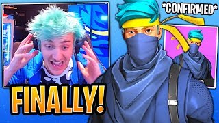 Ninja Reacts to *NEW* Personalized "NINJA" Skin CONFIRMED by Epic Developer?! - Fortnite Moments