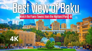 Walking From Baku Seaside Boulevard To Highland Park 4K Scenic Stroll