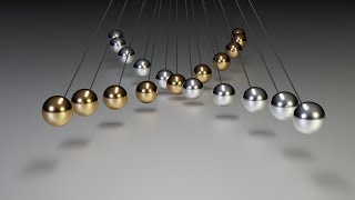 Looped Pendulum Waves. 4K Satisfying Relax Video Pendulum Balls. Hypnotic 3D Animation Footage.
