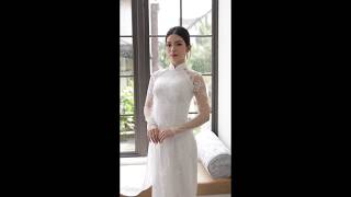 Dreamy White Lace Wedding Ao Dai