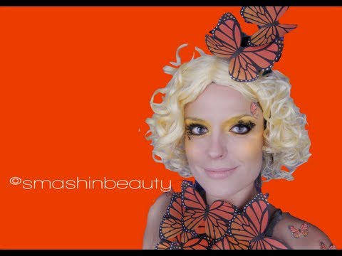 Effie Trinket Makeup & Butterfly Dress Costume The Hunger Games Halloween Makeup Tutorial