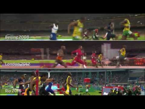 usain bolt gianh hcv olympic 100m tu bac kinh den rio 2016
