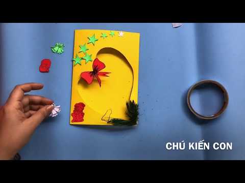 Làm Thiệp Giáng Sinh - Đơn Giản - Phần 01 - Handmade Merry Chirtmas - Chú Kiến Con