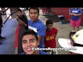 brandon rios in camp while some big fans watching him train EsNews