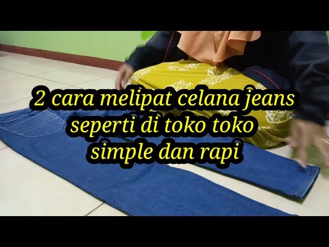 melipat celana panjang jeans simple dan rapi