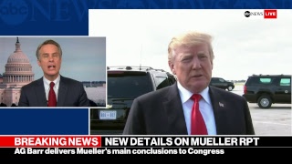 Mueller report - AG Barr letter: No conclusion on justice obstruction | LIVE ABC News report