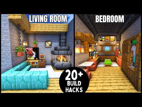20+ BEST and EASY INTERIOR HACKS IN MINECRAFT for your minecraft house  (Tutorial)